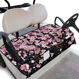 Darisoco Cherry Blossom seat cover with pockets on a golf cart.
