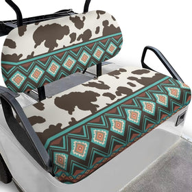 Darisoco cow tribal seat cover waterproof protects against rain and mud.