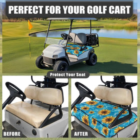 Darisoco EZ GO and Club Car compatible seat cover protects seats.