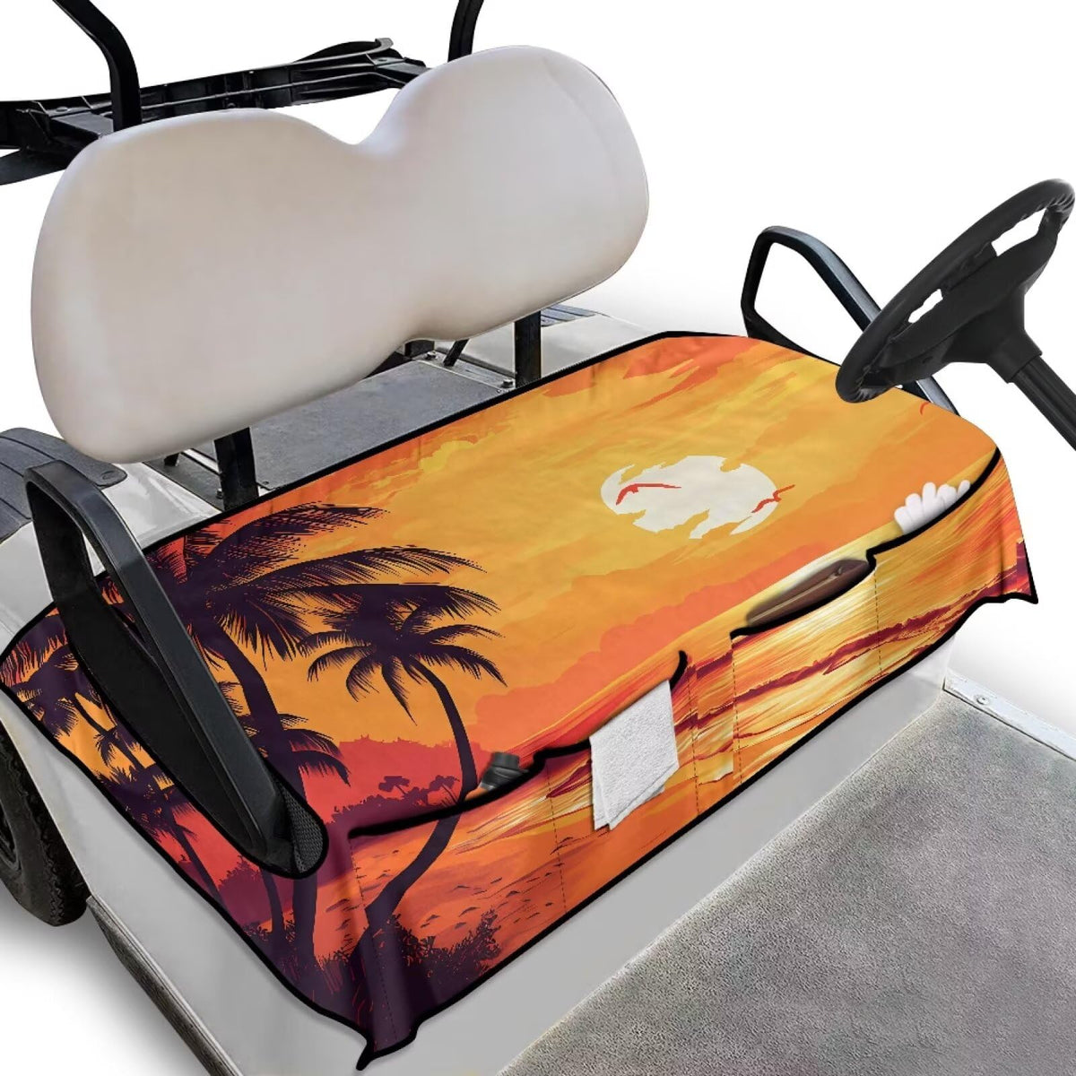 Darisoco four-front-pockets towel for golf carts adds on-the-go storage.