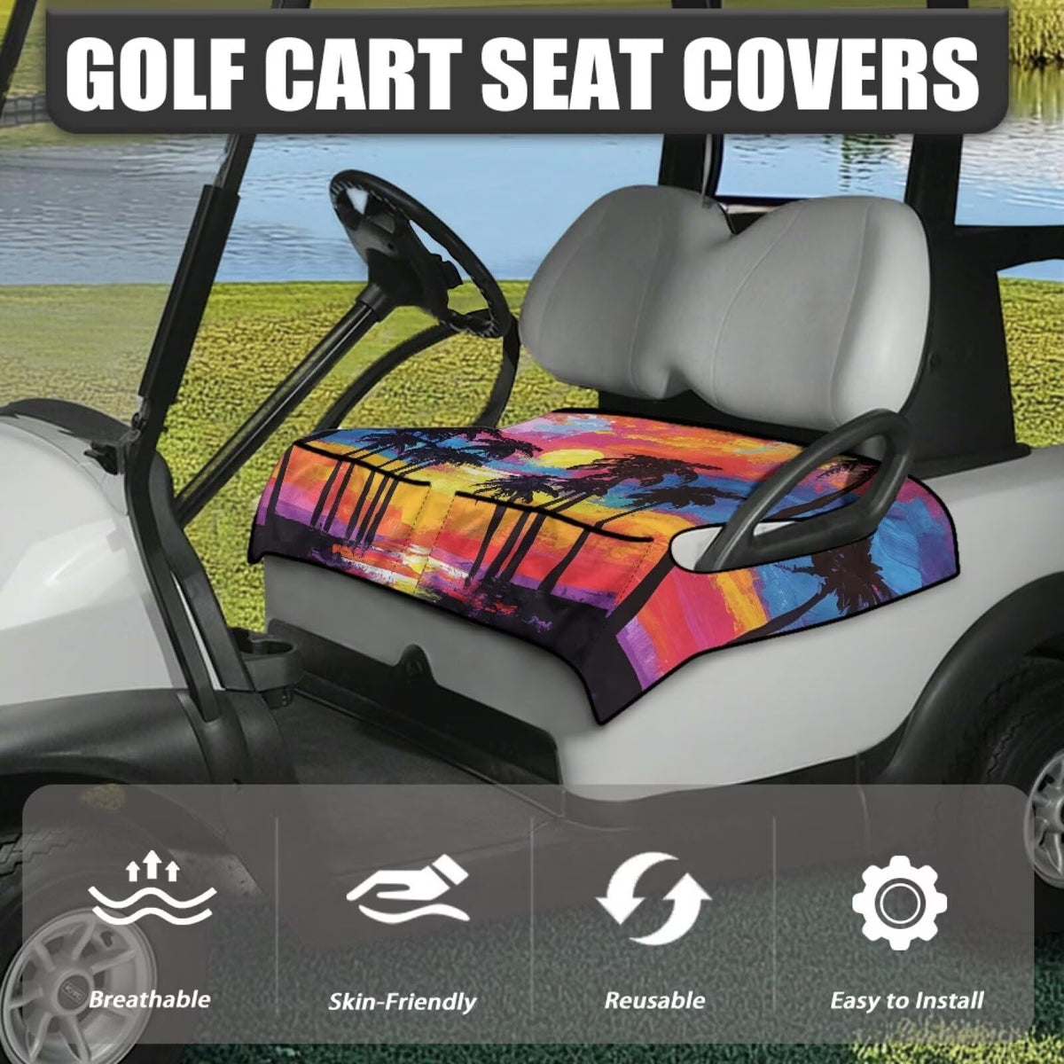 Darisoco golf cart blanket with four front pockets for sunglasses and water bottle
