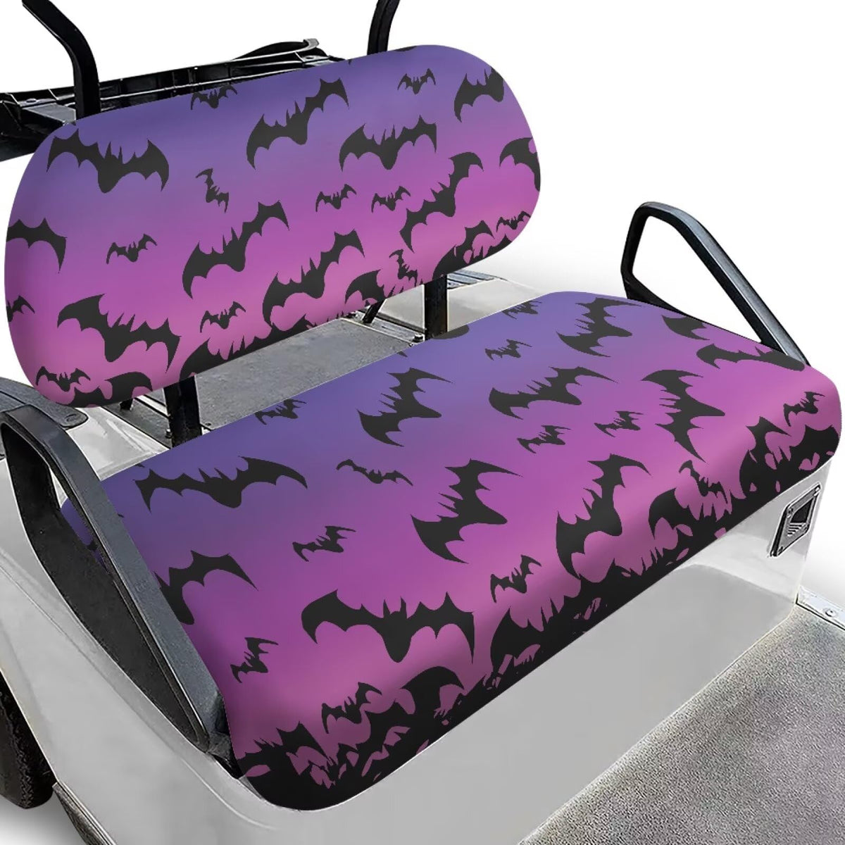Darisoco Halloween Purple Bat seat cover for 2-seat set protects against spills and wear.
