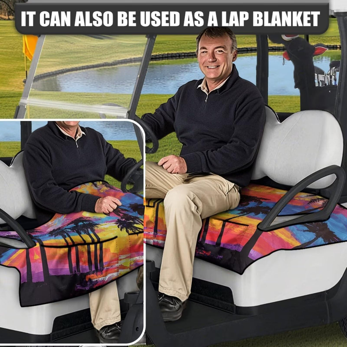 Darisoco palm evolution pattern seat cover enhances course style and visibility