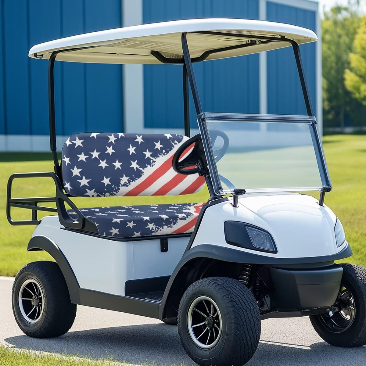 Darisoco pattern collection enhances golf cart appearance while protecting seats.