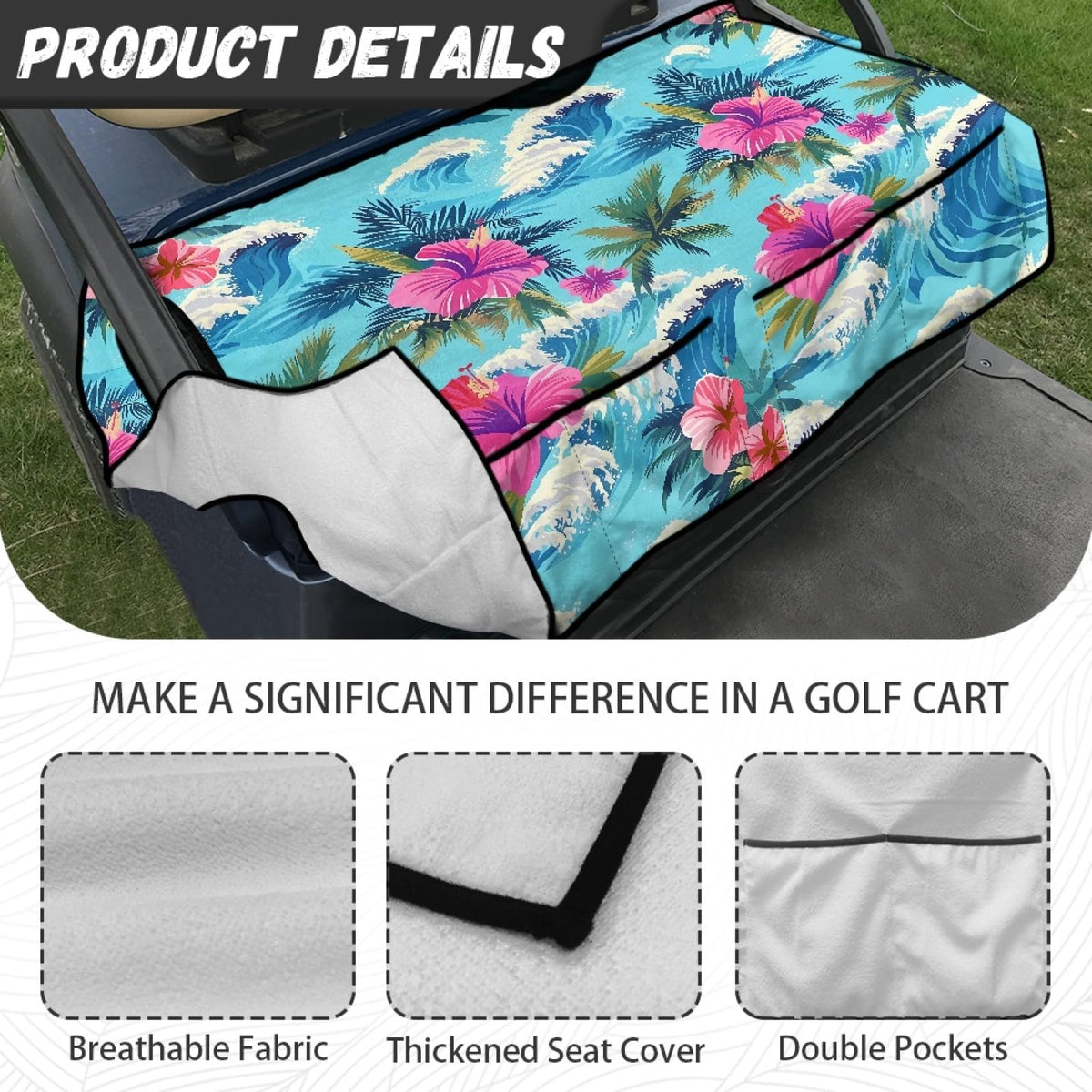 Darisoco Wave Palm pattern enhances cart styling.