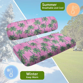 Darisoco pink-green palm design keeps interior clean during camping trips