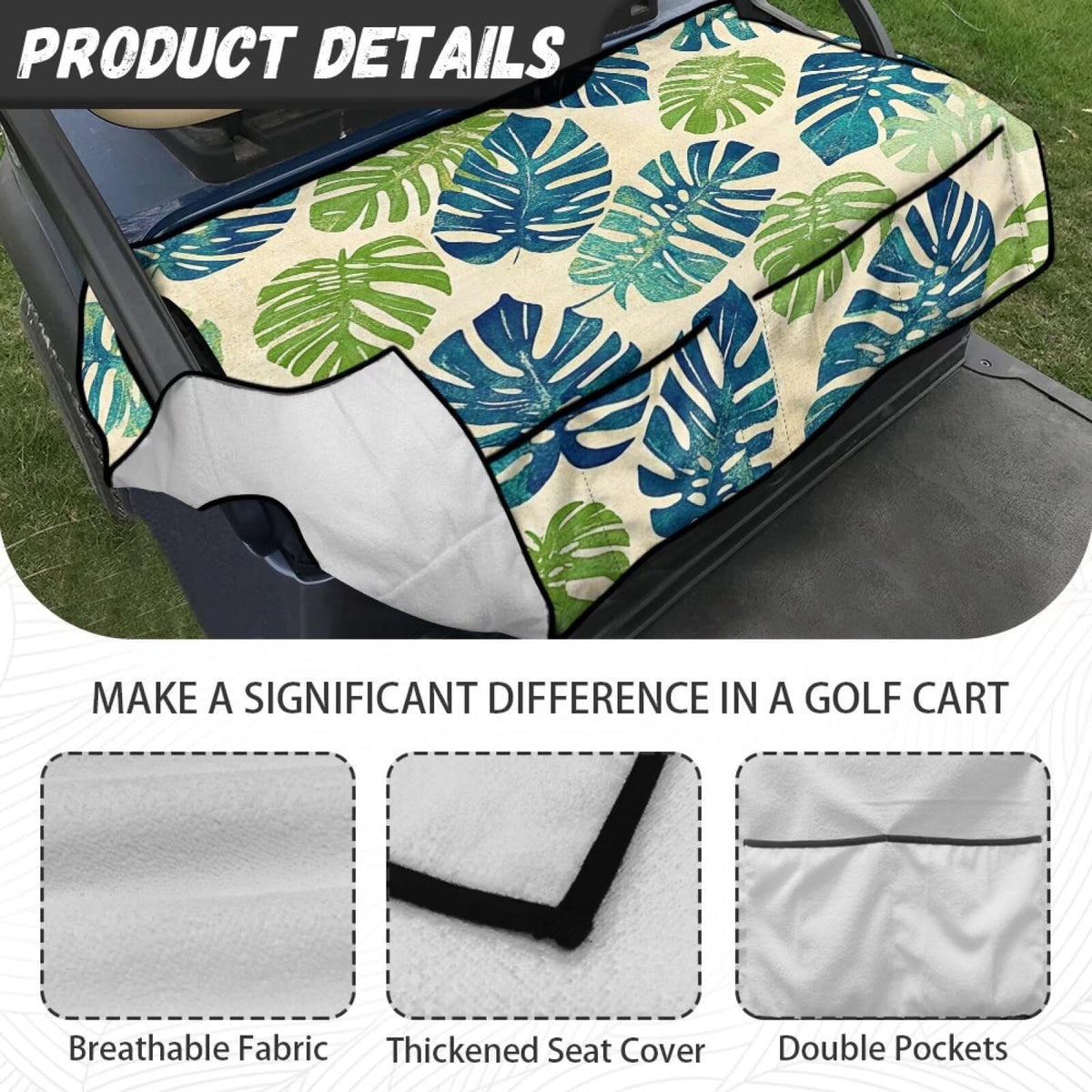 Darisoco rugged material keeps golf cart seats clean and dry.