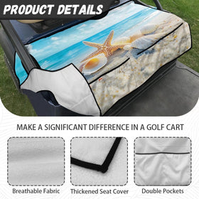 Darisoco Sea Shell seat cover folded for portability and cleaning.