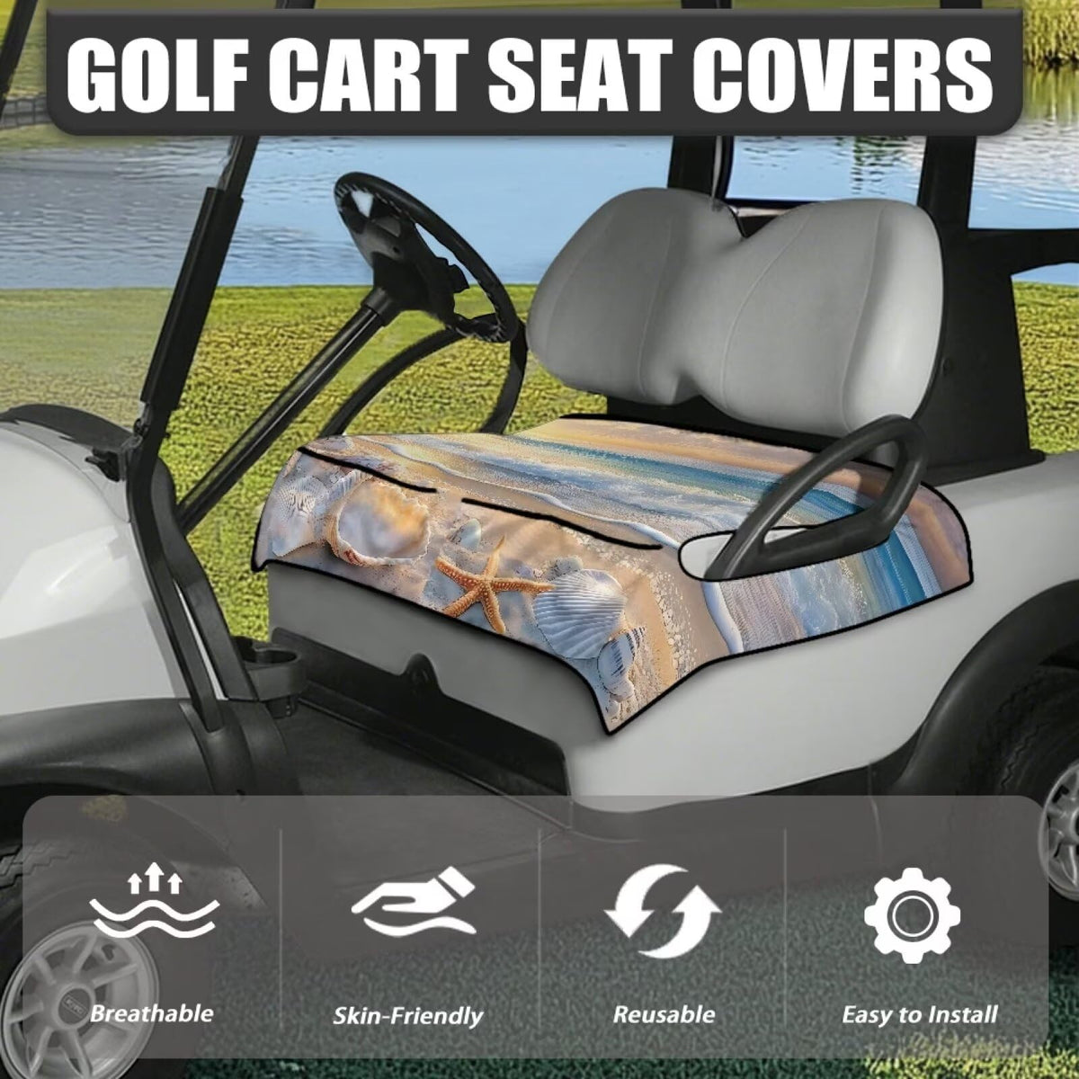 Darisoco Sea Star seat cover side view showing universal fit