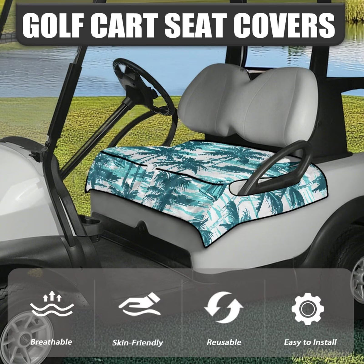 Darisoco seat cover with hole design to prevent shifting during use.