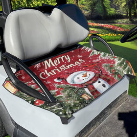 Darisoco snowman pattern seat cover for golf cart seats, festive protection