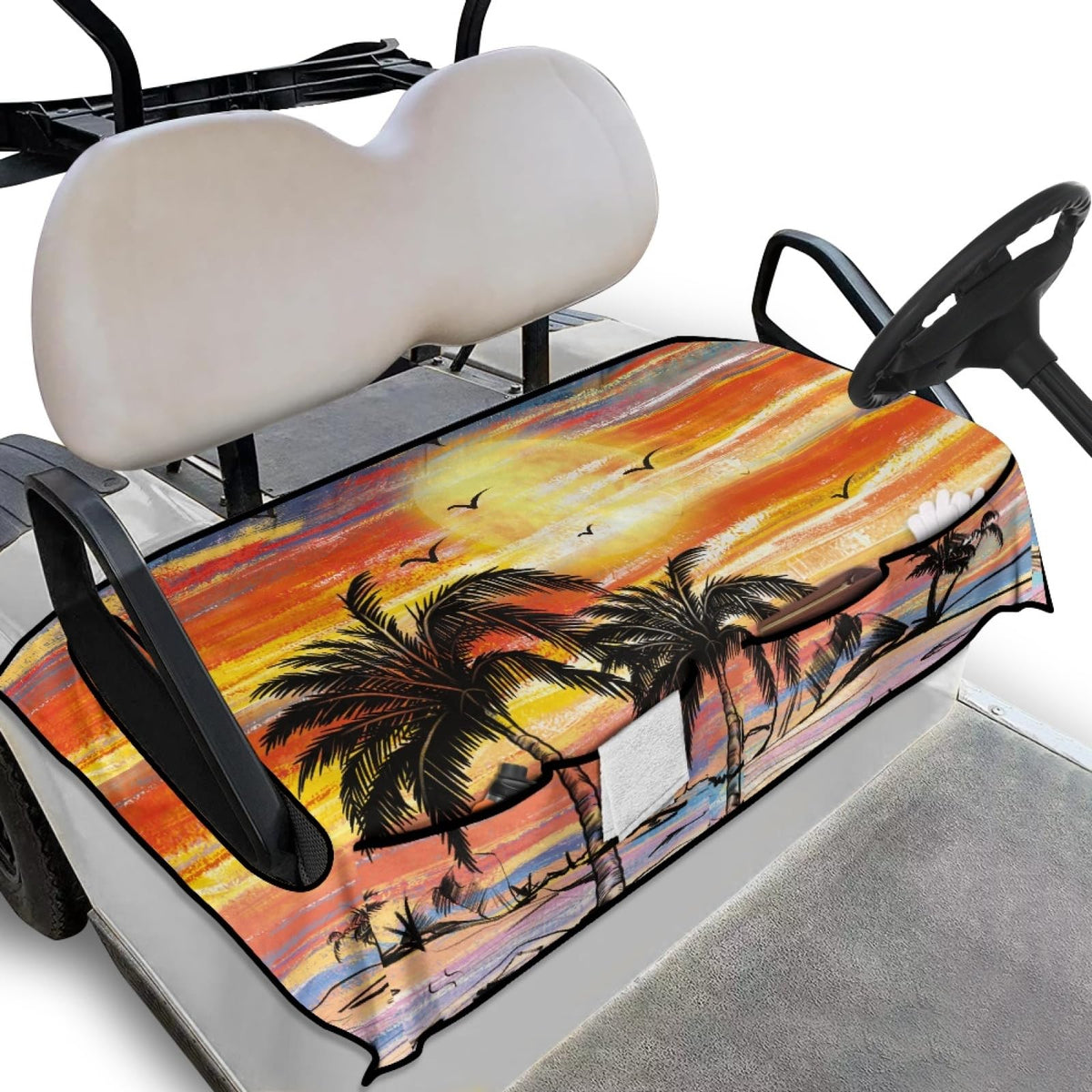 Darisoco sun palm seat cover protects seats from sweat and spills.