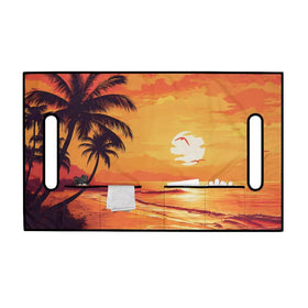 Darisoco sun-sea-palm seat cover with pockets keeps seats clean and organized.