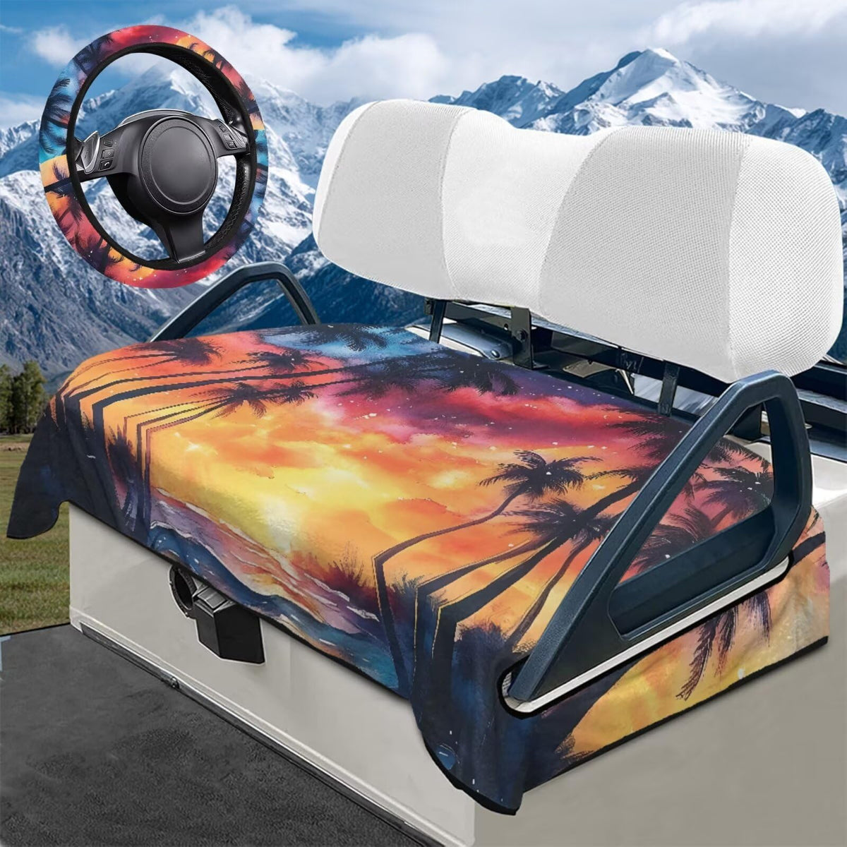 Darisoco Sunset Palm pattern varieties for cart personalization.