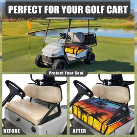 Darisoco Sunset Palm towel-blanket adds breathable comfort on the course.