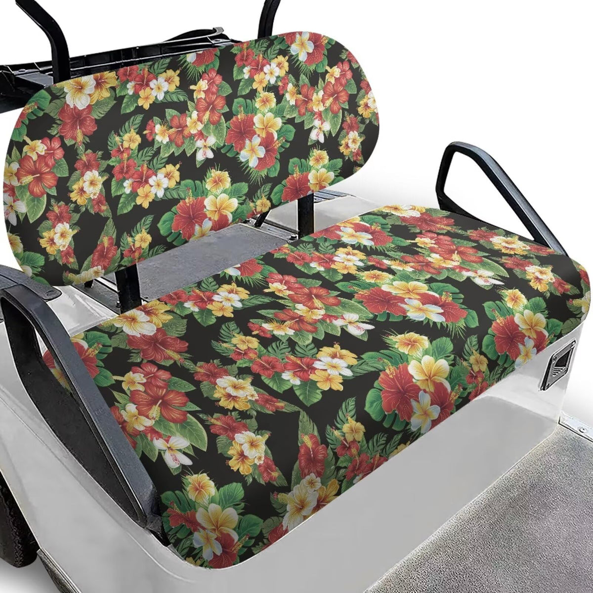 Darisoco tropical floral golf cart bench seat cover protecting seats on the course