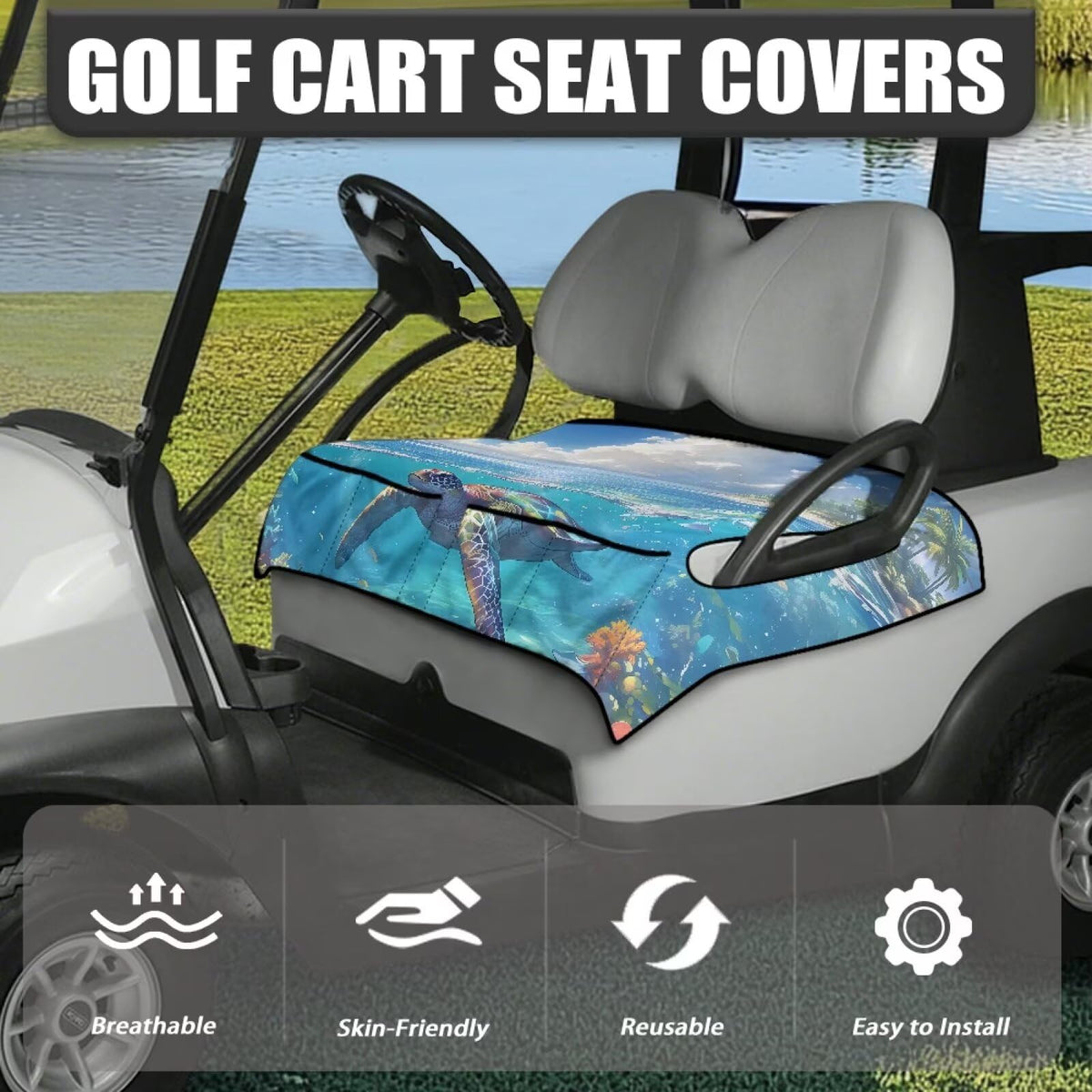 Darisoco universal 2-person seat fit ensures quick installation on most club carts.