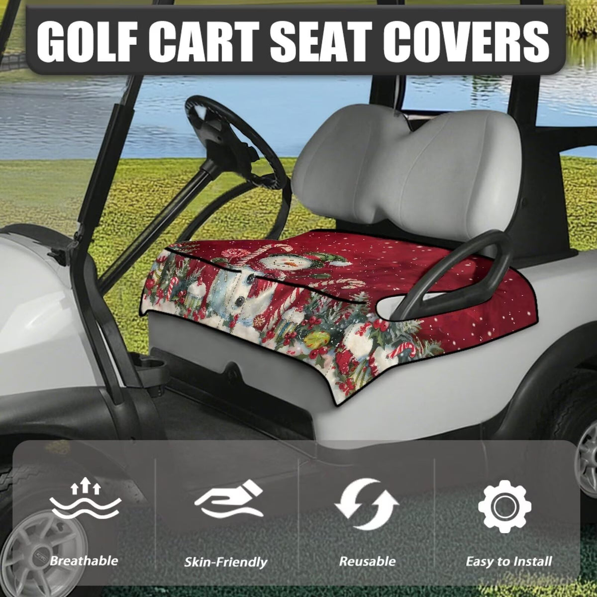 Darisoco universal 2-person seat fit for quick installation on most carts.