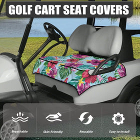 Darisoco universal fit two-person cart seat cover installed on a club car.