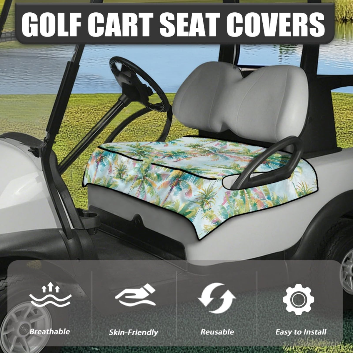 Darisoco universal-fit design fits most two-person golf cart seats.