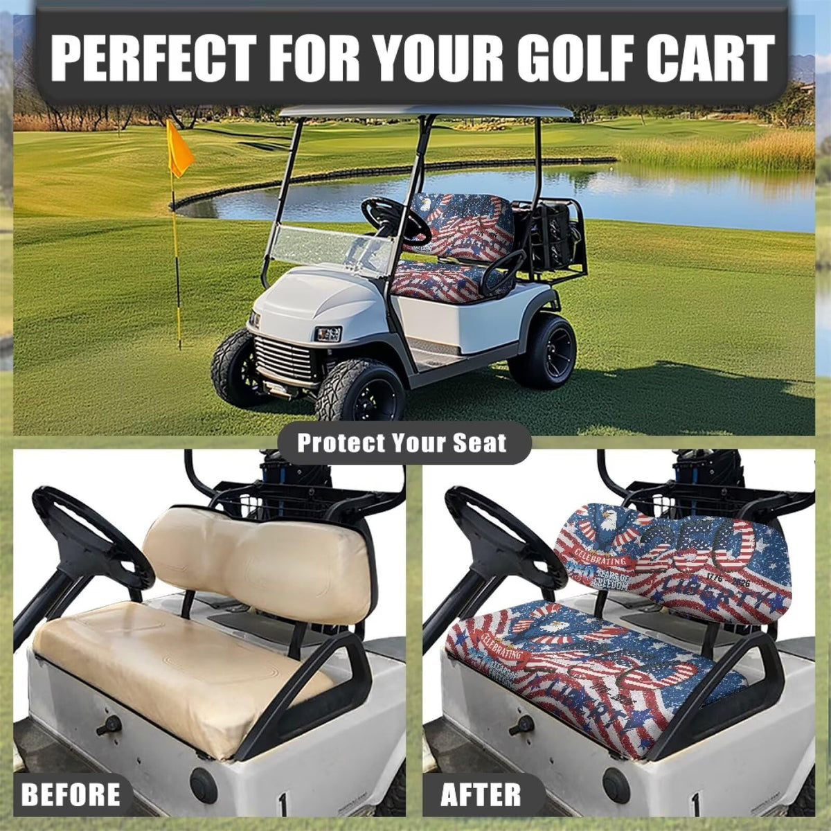 Darisoco UV-resistant seat cover preserves color during sunny rounds