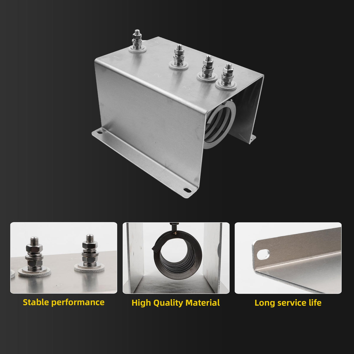 Dasbecan aluminum resistor assembly highlights heat-dissipating body and corrosion resistance.