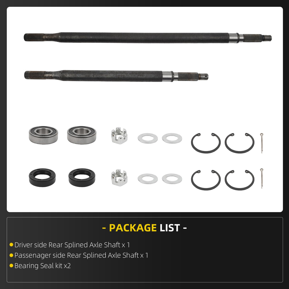 Dasbecan axle kit packaging contents for EZGO TXT