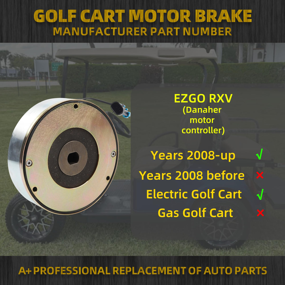 Dasbecan EZGO RXV brake compatibility for 2008-2019 48V models