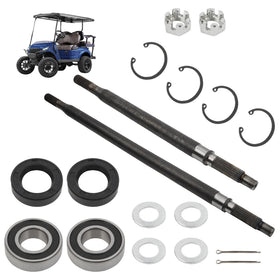 Dasbecan rear splined axle driver-side closeup for EZGO TXT installation