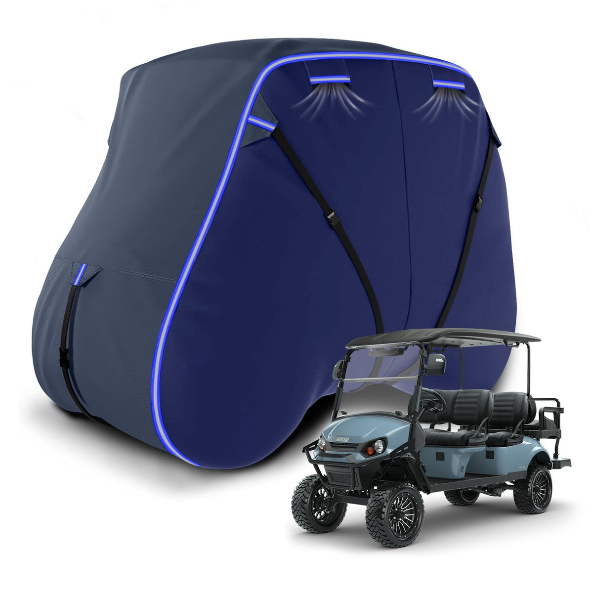 Dasmiro golf cart cover overview protects against sun, rain, dust