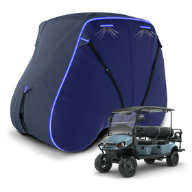 Dasmiro golf cart cover overview protects against sun, rain, dust