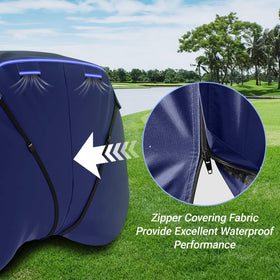 Dasmiro windproof straps secure the cover in gusty conditions