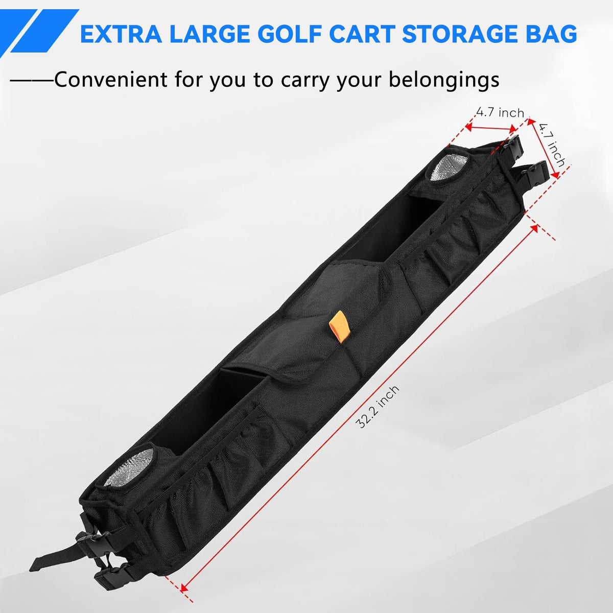 Daspom weather-resistant nylon construction protects items from rain and dust.