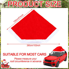 Datanly velvet Santa hat on car side view adds seasonal flair