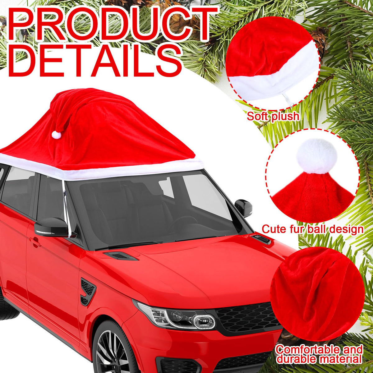 Datanly 18ft velvet Santa hat travel rack attachment shows secure mounting