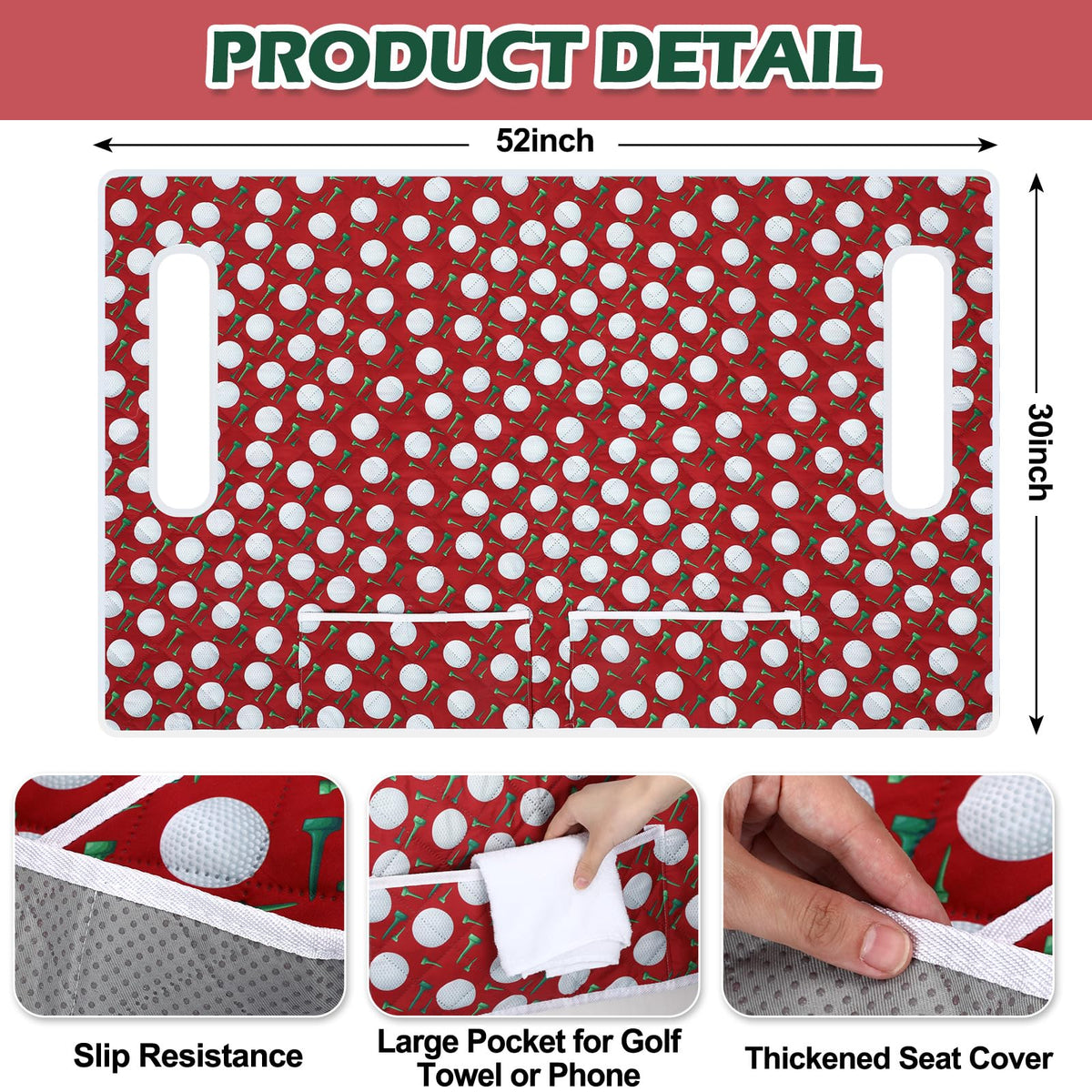 Datanly 52 x 30 inch universal fit for most two-seat golf carts.