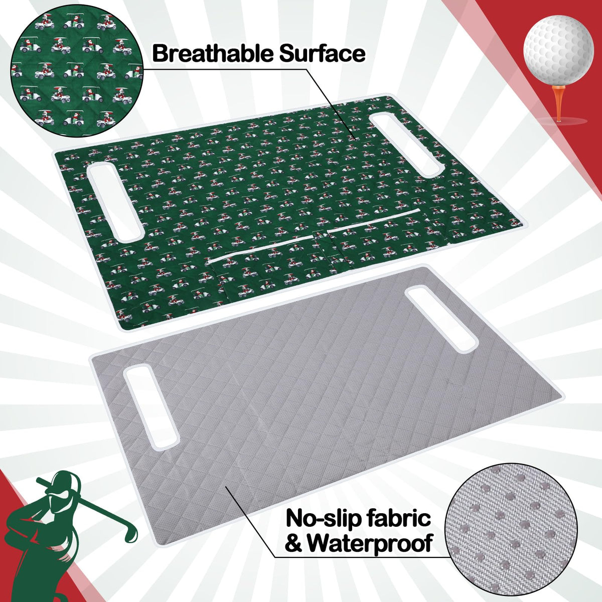 Datanly seat cover with two large front pockets for quick-access storage.