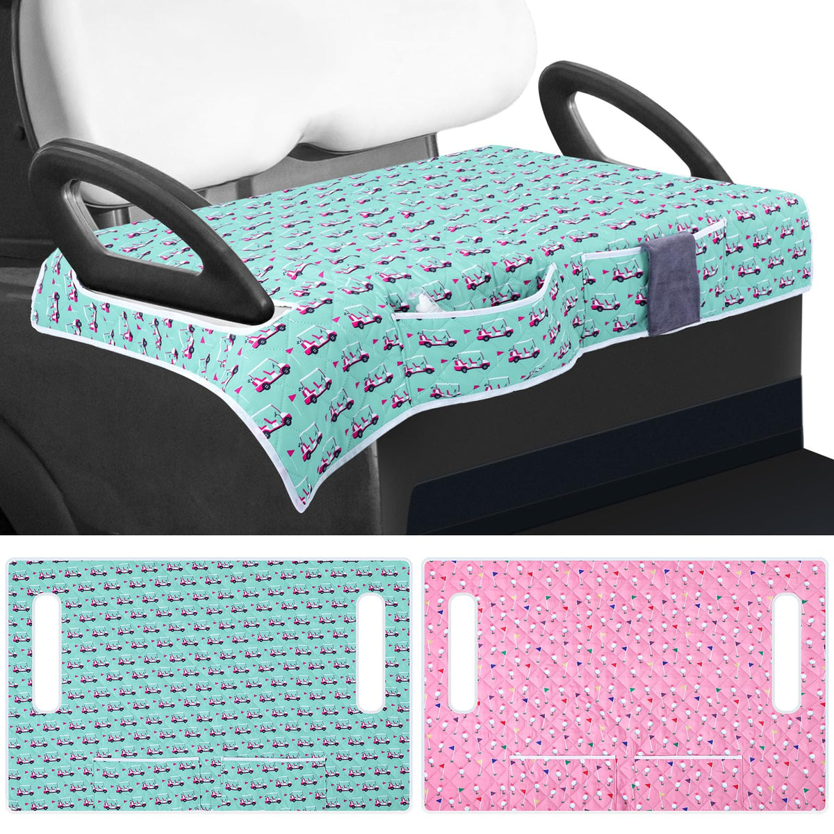 Datanly golf cart seat cover 2-pack with color patterns protects seats while adding style
