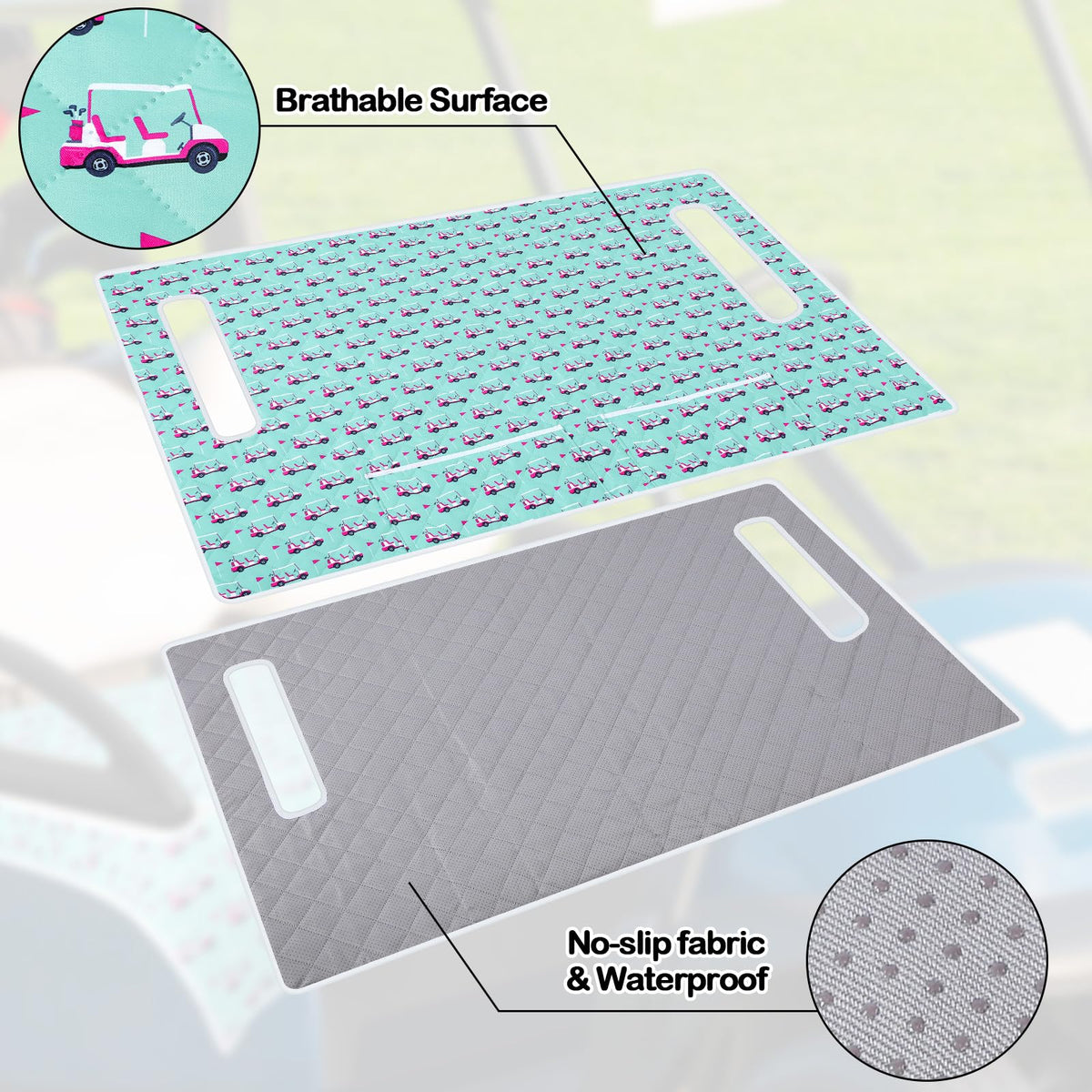 Datanly golf cart seat cover with large front pockets for easy on-the-go storage