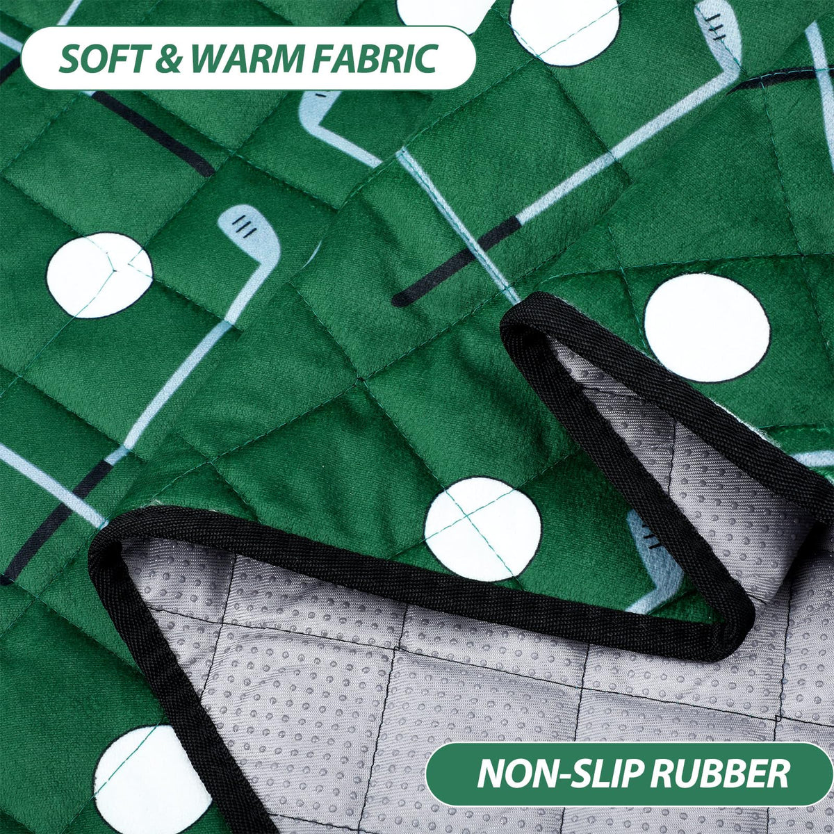 Datanly golf cart blanket plush side provides warmth on chilly mornings.