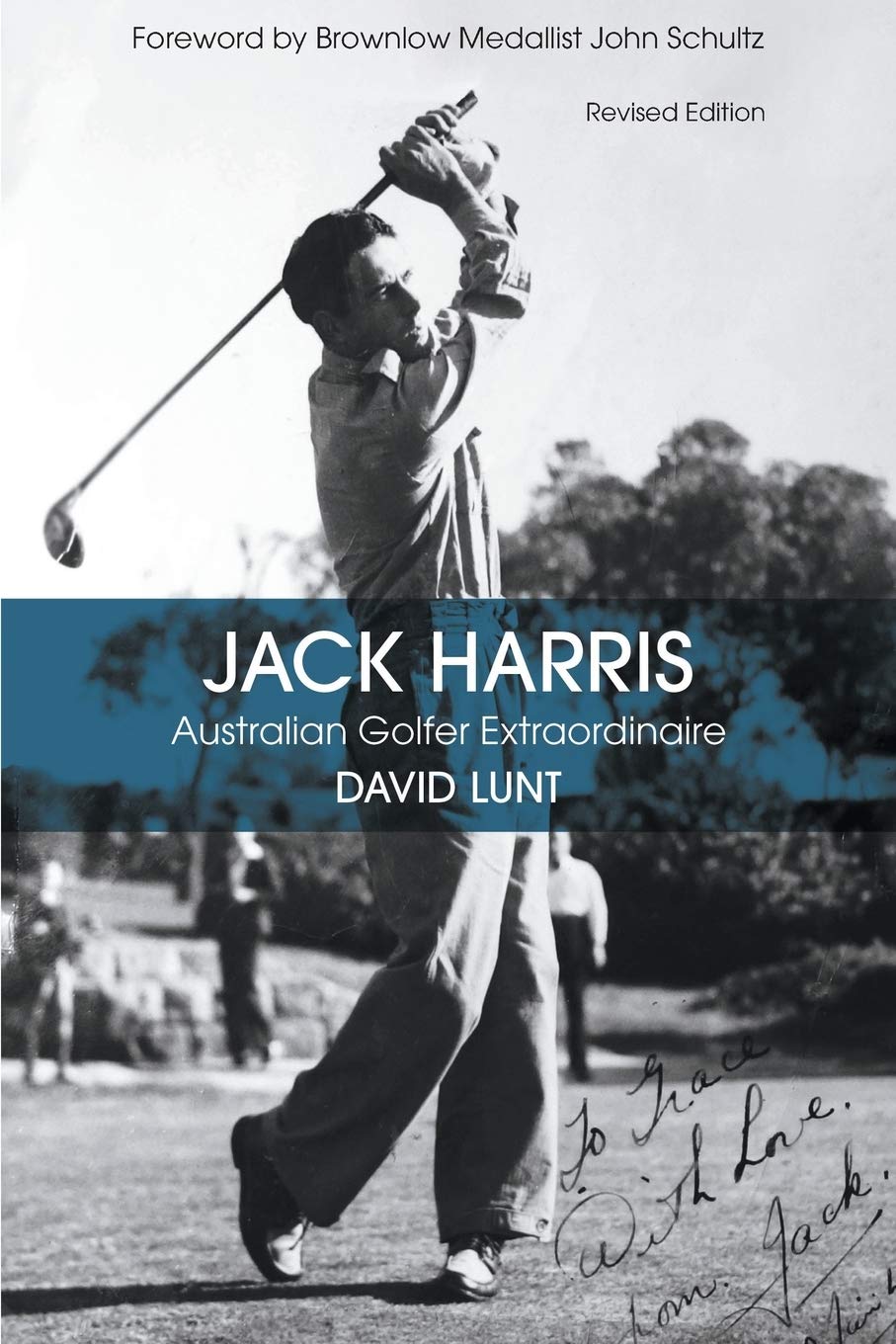 David Lunt’s Jack Harris cover shows a historical golf legend, ideal for golf history fans