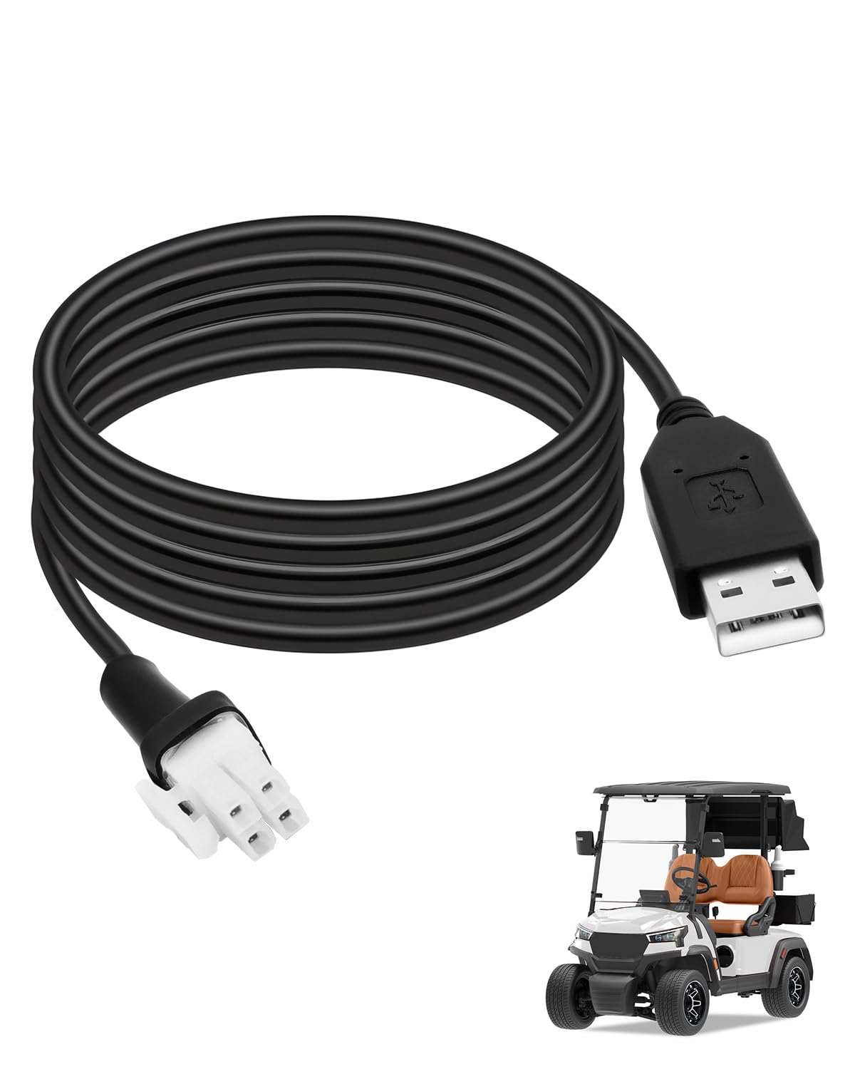 Daxabfuz 6ft USB programming cable for ICON EV carts enabling quick setup.