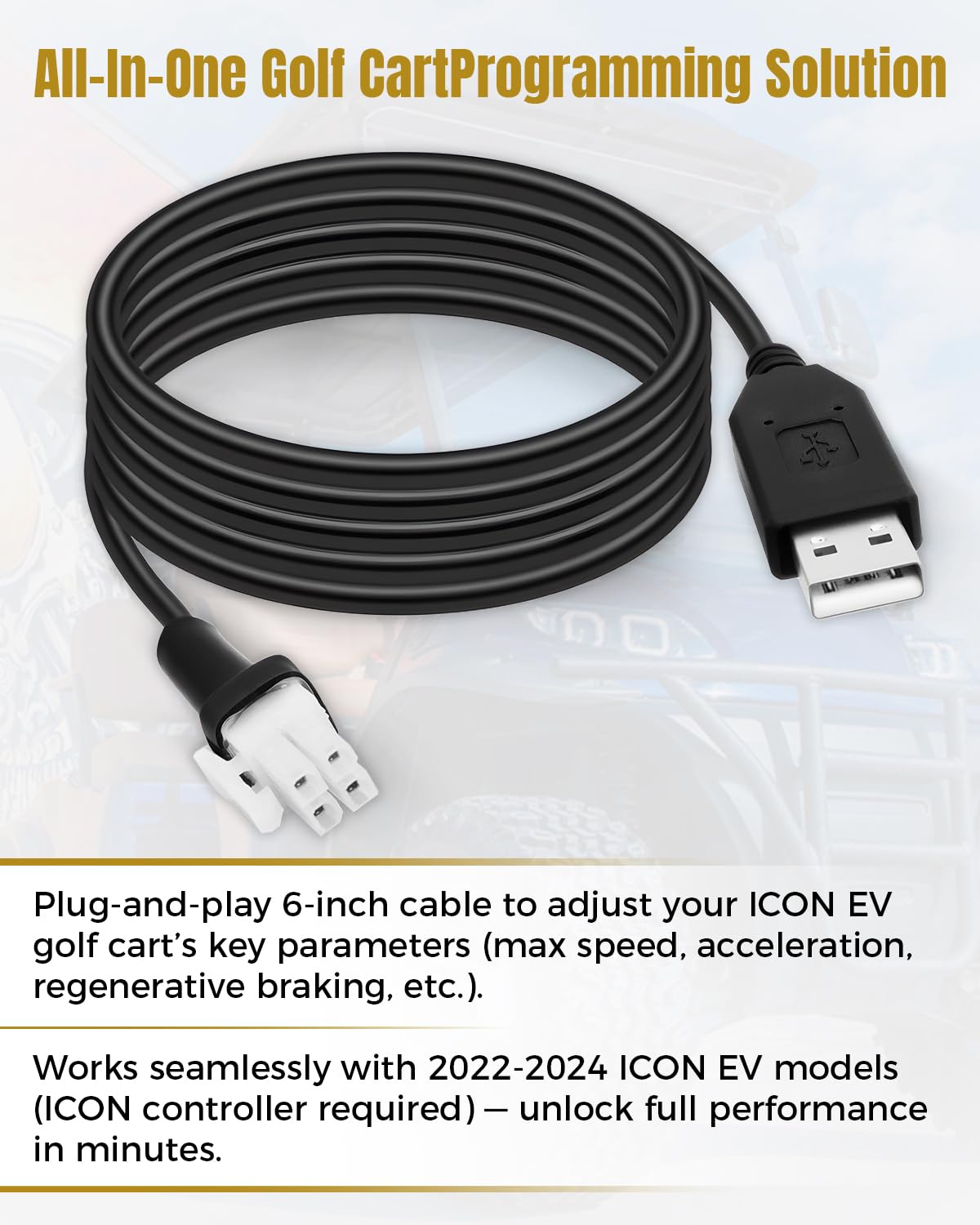 Installation-friendly Daxabfuz cable suitable for ICON EV maintenance.