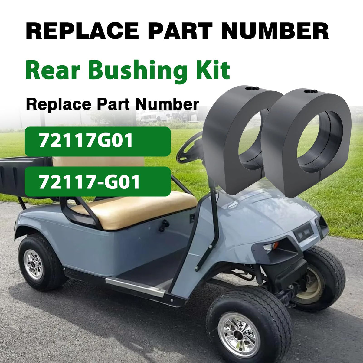 Daydmaly EZ-GO TXT bushing fit assembly shown for easy replacement.
