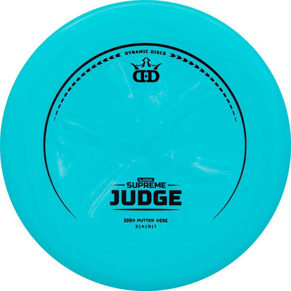 Dynamic Discs Judge Putter in Supreme plastic delivers a straight flight