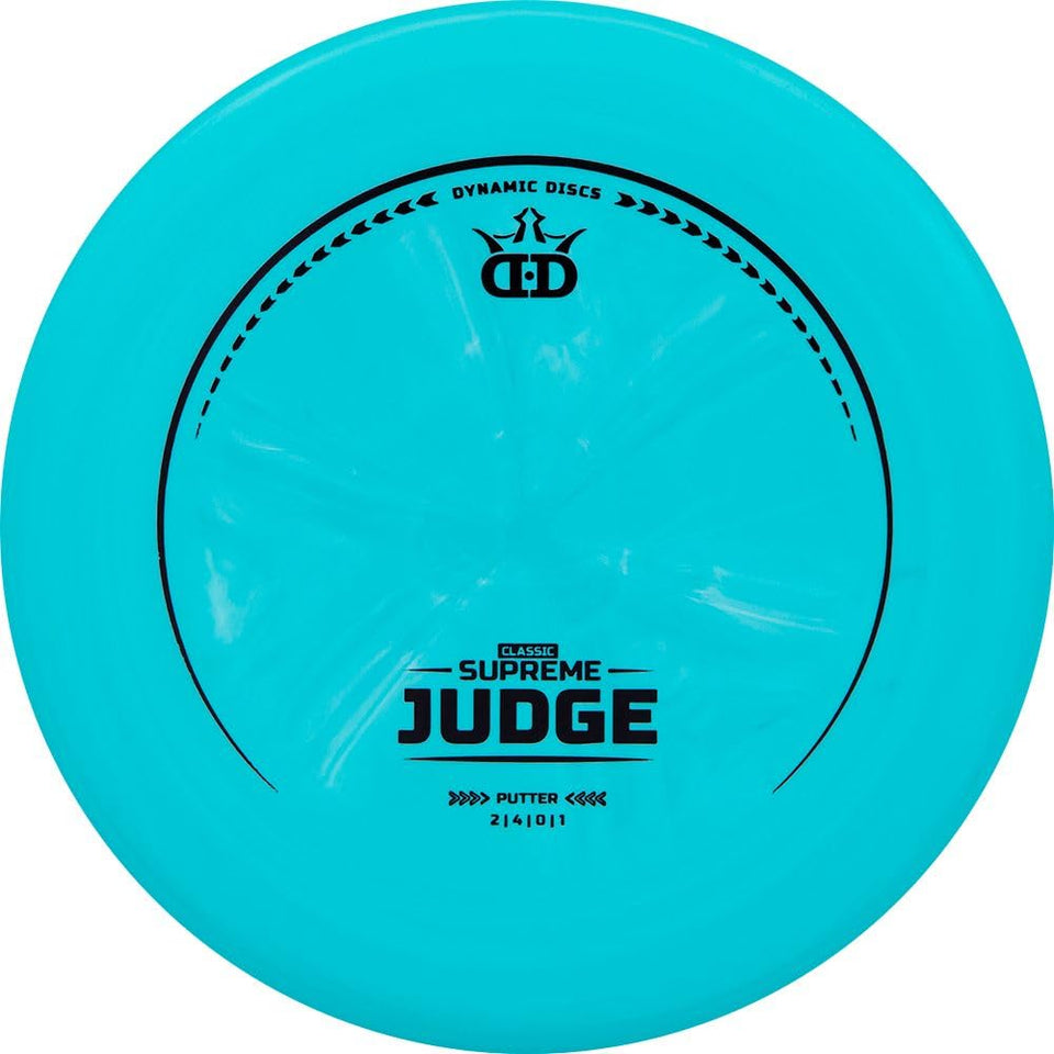 Dynamic Discs Judge Putter in Supreme plastic delivers a straight flight
