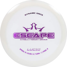 Dynamic Discs Lucid Escape disc golf in white 170g, easy release and long glide.