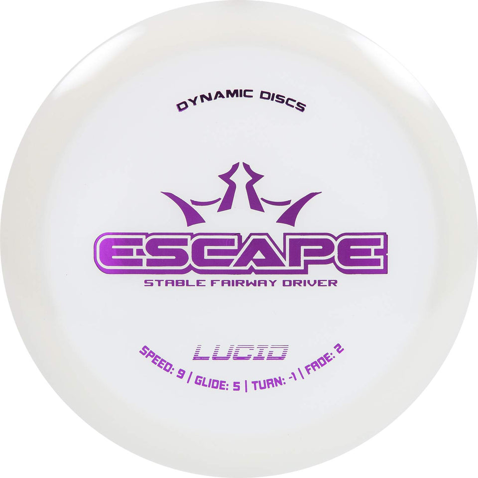 Dynamic Discs Lucid Escape disc golf in white 170g, easy release and long glide.