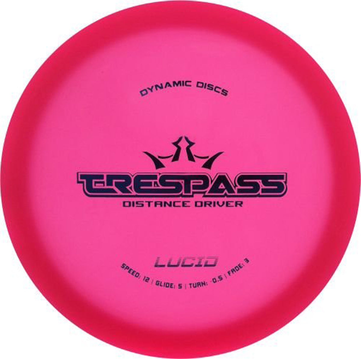 Dynamic Discs Lucid Trespass during flight, predictable fade to finish on target.