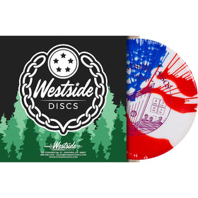 DD Dynamic Discs VIP MyDye Harp American Flag back view, reliable fade in windy conditions.